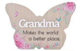 Grandma Floral Butterfly Plaque